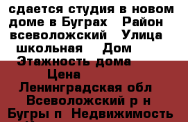 сдается студия в новом доме в Буграх › Район ­ всеволожский › Улица ­ школьная  › Дом ­ 11 › Этажность дома ­ 25 › Цена ­ 13 000 - Ленинградская обл., Всеволожский р-н, Бугры п. Недвижимость » Квартиры аренда   . Ленинградская обл.